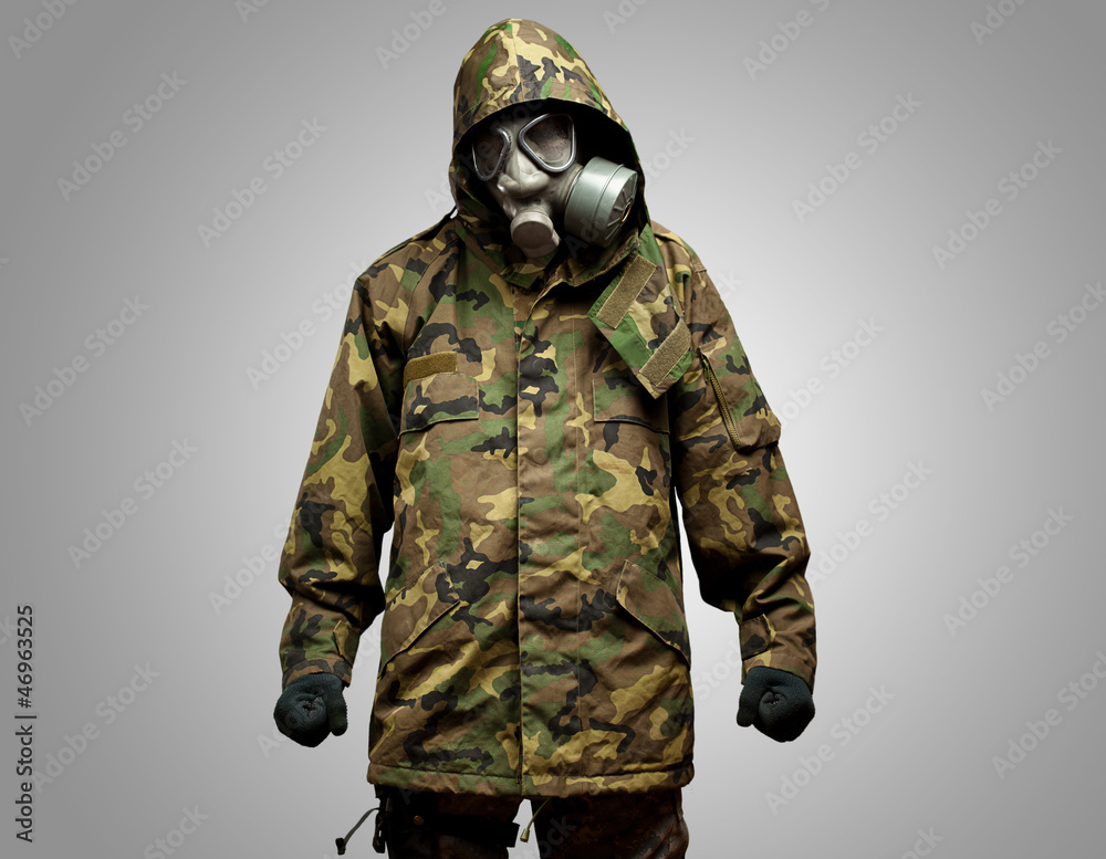 angry soldier wearing a gas mask angry soldier wearing a gas mask