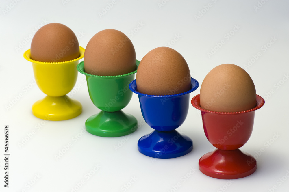 Diagonal colourful egg cups Diagonal colourful egg cups