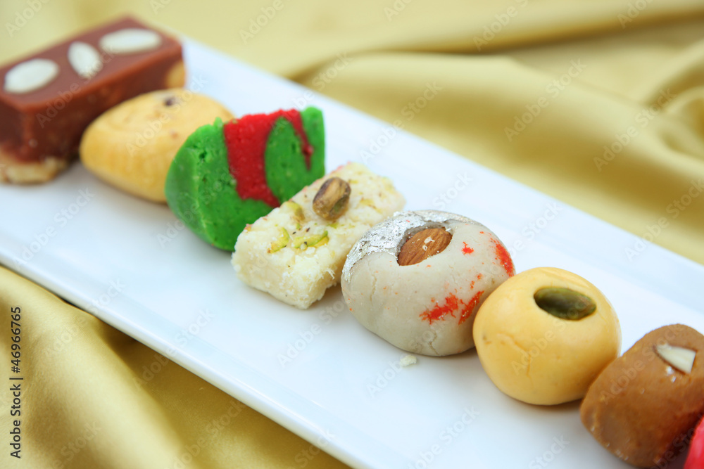 Variety of delicious Indian sweets