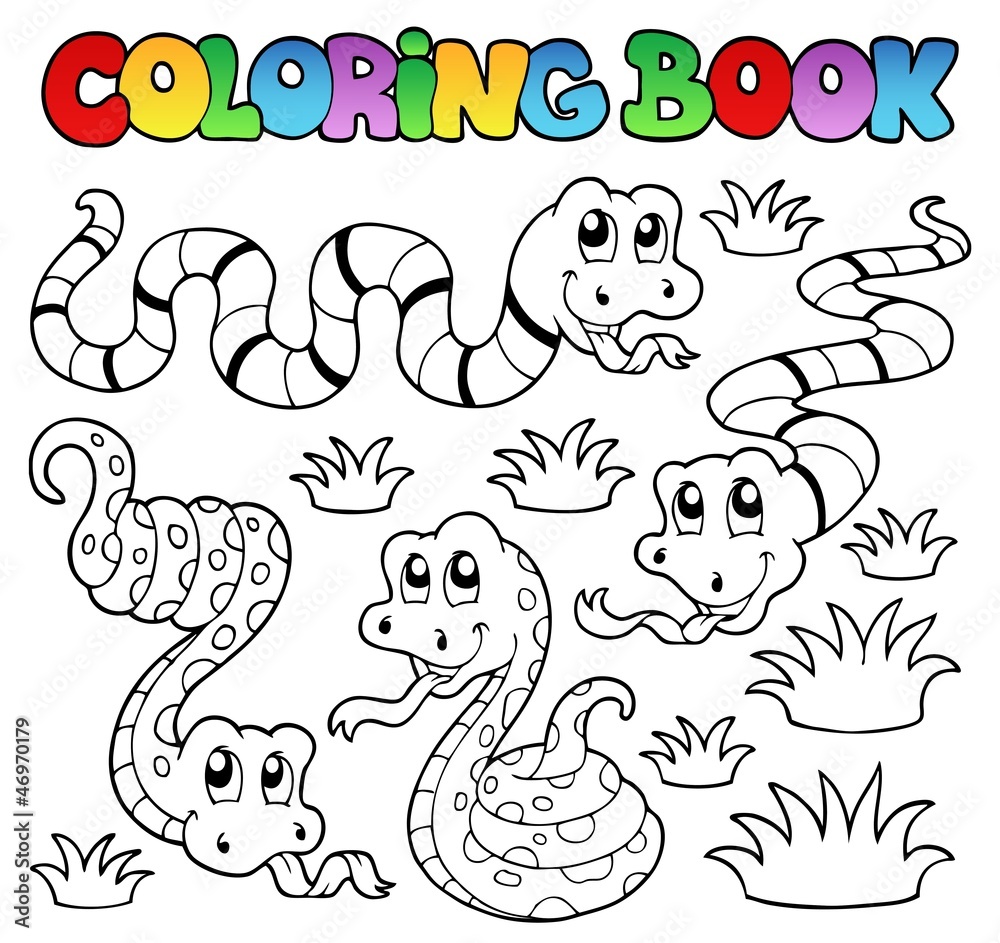 Coloring book snakes theme 1
