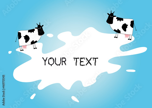 Caws on the splashed milk