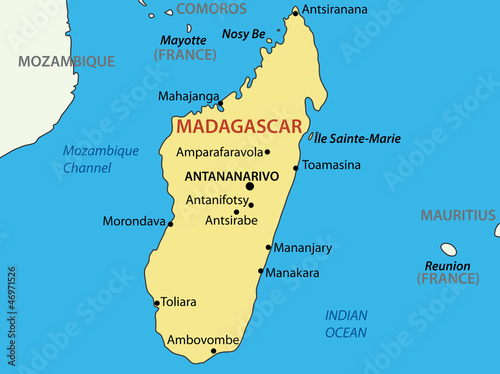 Republic of Madagascar - vector map