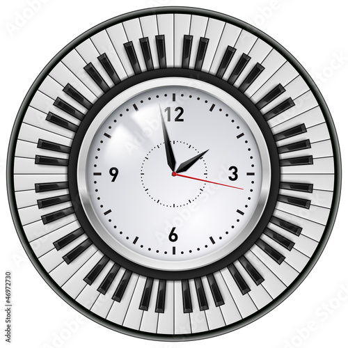 Realistic Office Clock and Piano keys