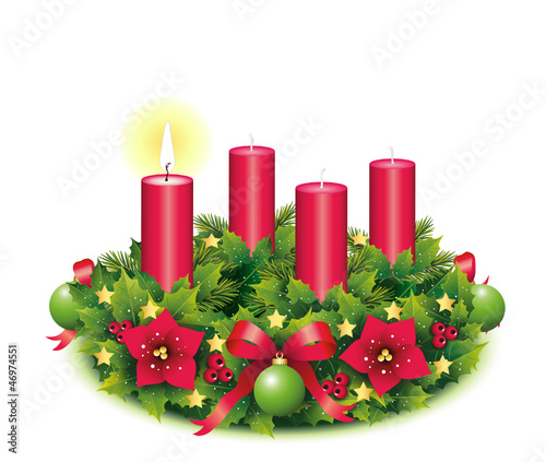 Erster Advent / Adventskranz freigestellt