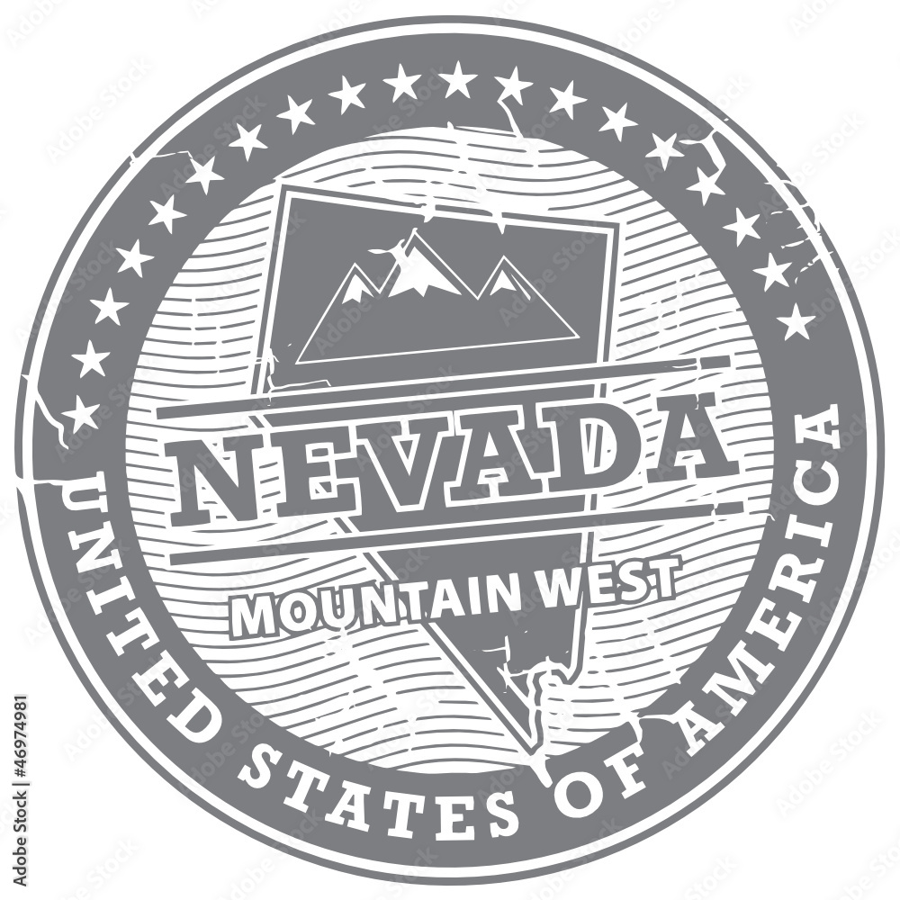 Stamp with text Nevada, Mountain West, vector Stamp with text Nevada, Mountain West, vector