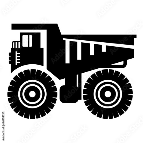 Dump truck icon, vector illustration