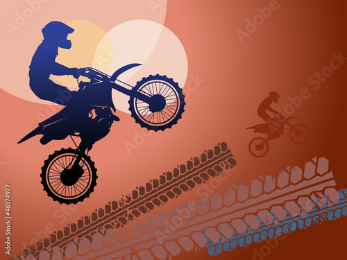 Motocross race background, vector illustration