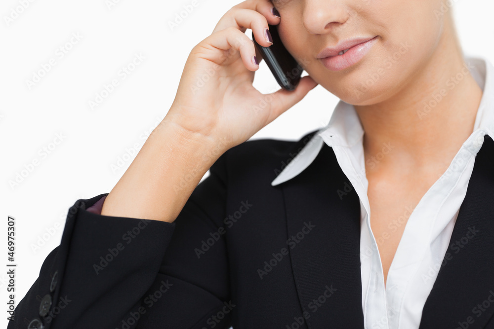 Close-up of a businesswoman using her mobile Close-up of a businesswoman using her mobile