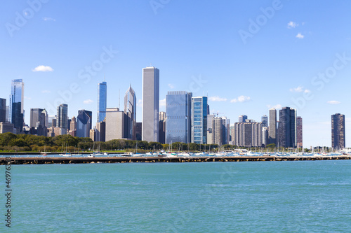 Downtown Chicago With Blue Sky