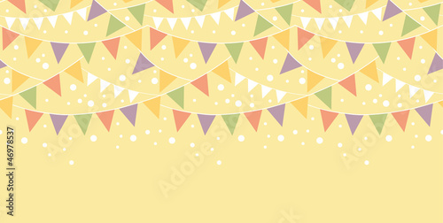 Vector Birthday Decorations Bunting Horizontal Seamless Pattern