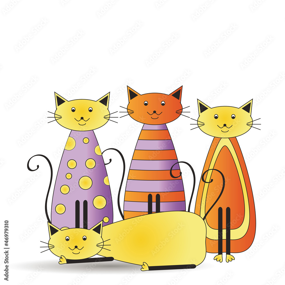 Obraz premium Cat family