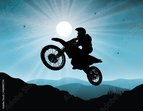 Motorsport in sunset background
