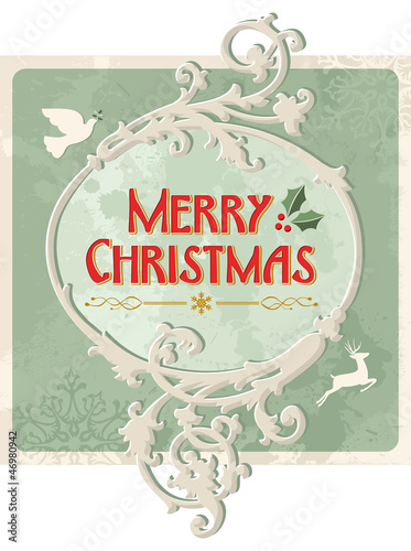 Merry christmas retro sign