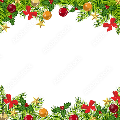 Fondo bolas, regalos y estrellas de navidad