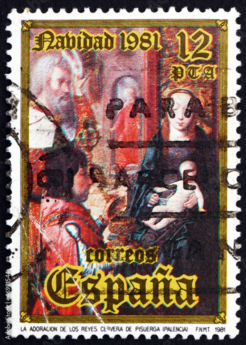 Postage stamp Spain 1981 Adoration of the Kings, Christmas