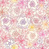 Vector subtle field flowers elegant seamless pattern background