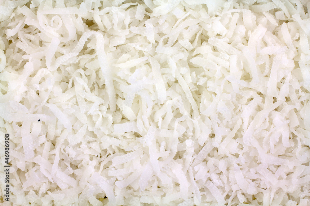 Close view of shredded coconut Close view of shredded coconut