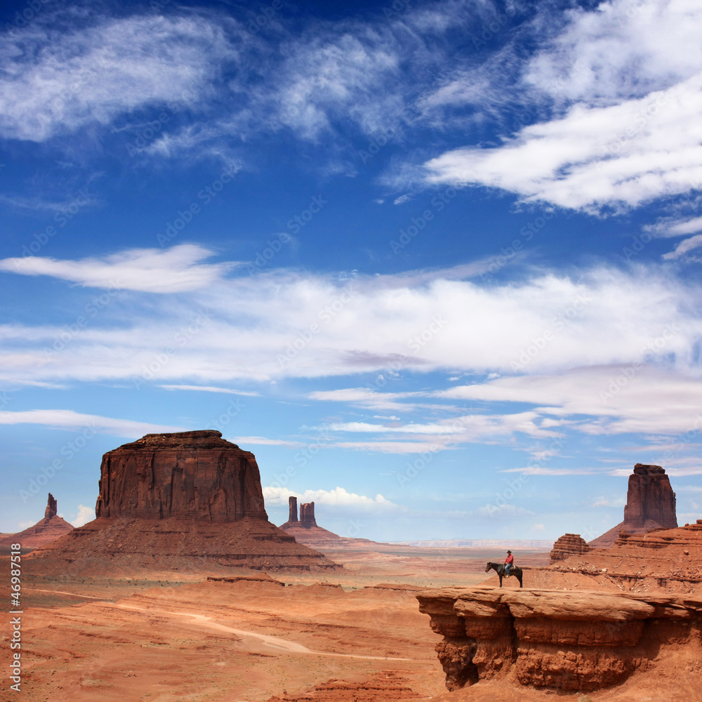USA - Monument Valley / Cowboy on John Ford point USA - Monument Valley / Cowboy on John Ford point