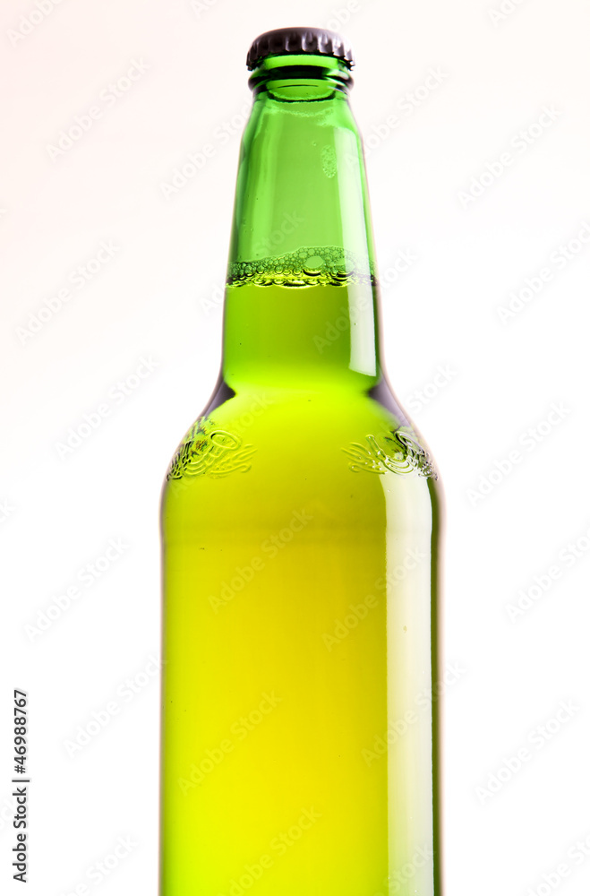 Bottle with beer on white background Bottle with beer on white background
