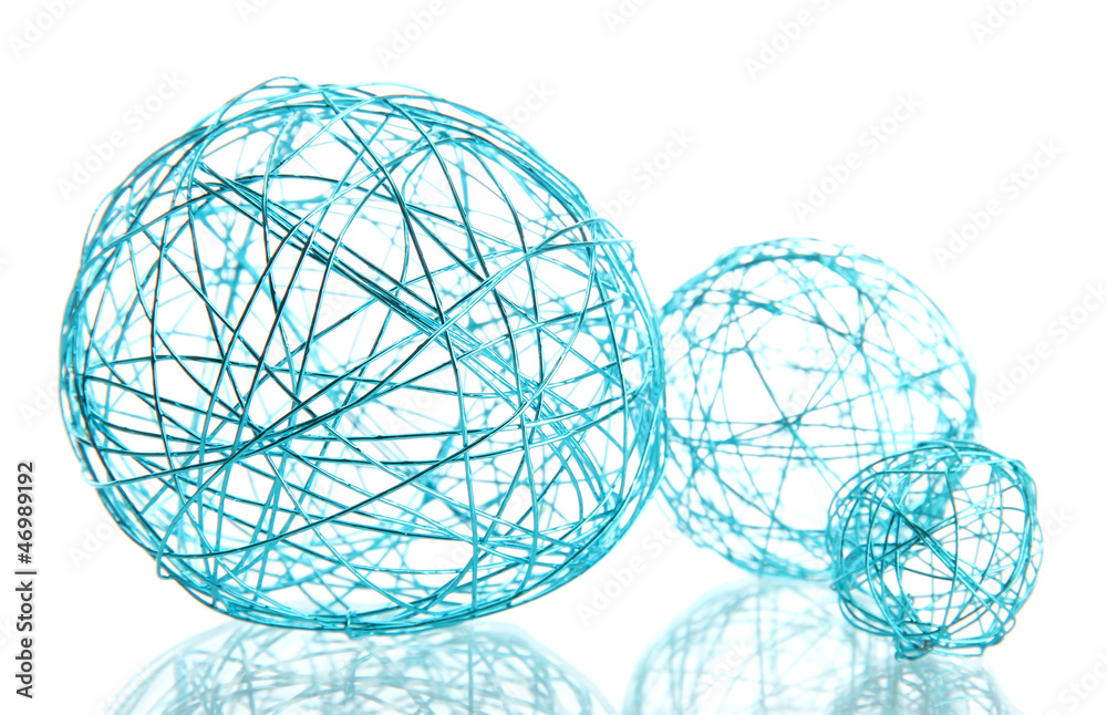 beautiful decorative balls, isolated on white beautiful decorative balls, isolated on white