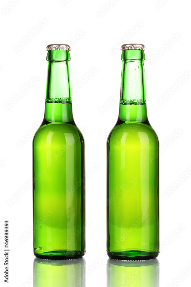 two bottles of beer isolated on white two bottles of beer isolated on white