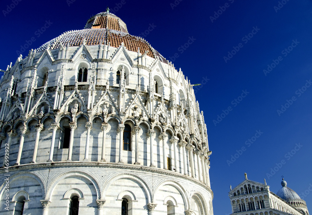 Piazza dei Miracoli in Pisa after a Snowstorm