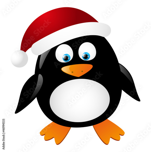 Cute penguin Santa