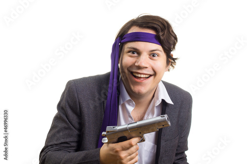 Mad Business Man with Gun photo