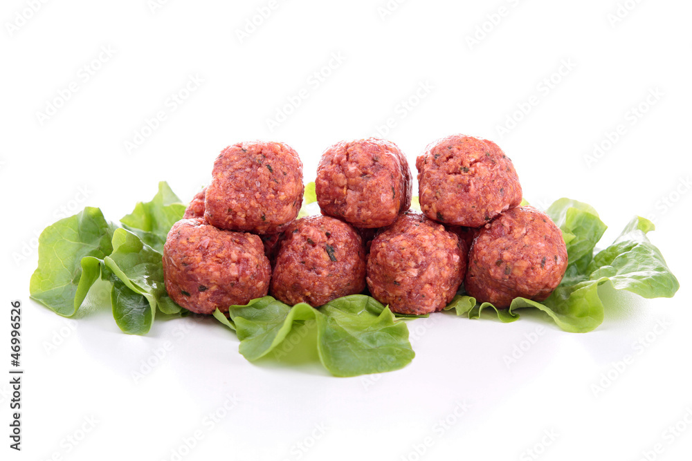 raw meatball on white raw meatball on white
