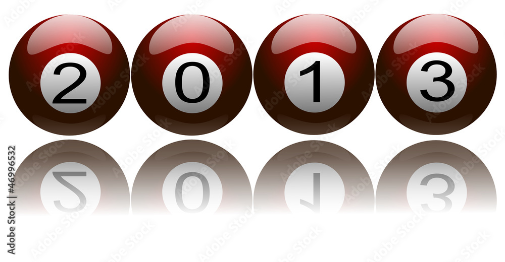 New Year 2013 on Pool Balls New Year 2013 on Pool Balls