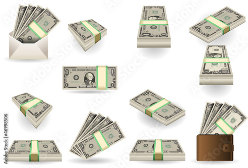 full set of one dollar banknotes
