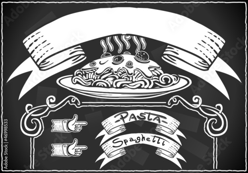 vintage graphic element for first course menu