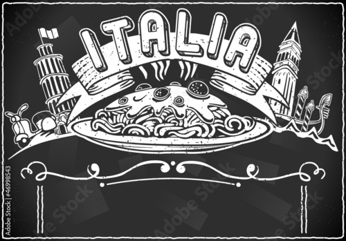 vintage graphic element for italian first course menu
