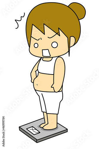 体重を見て驚く女性