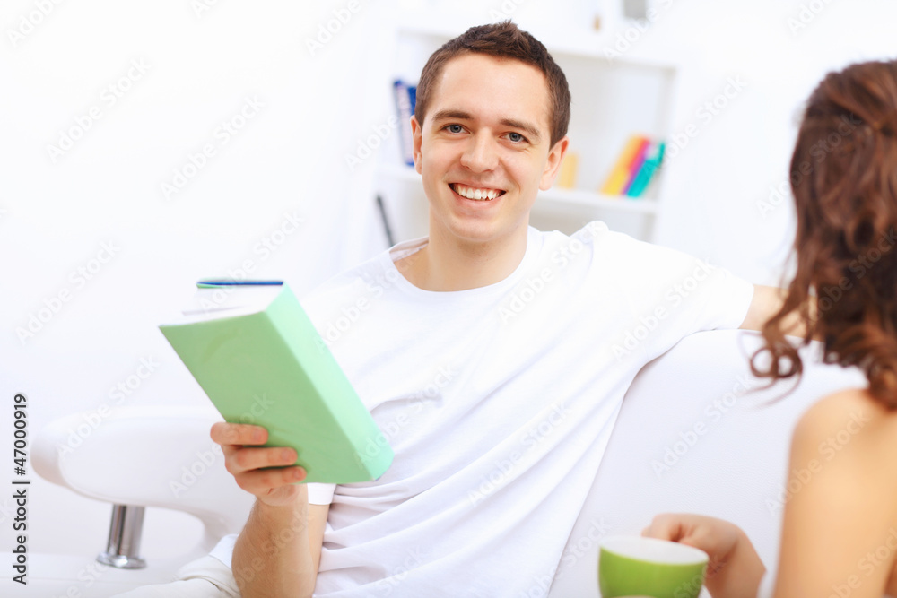 Young happy couple at hone together s Young happy couple at hone together s