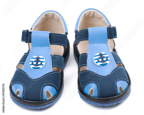 Child's sandals on a white background