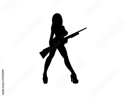 sexy girl with a gun