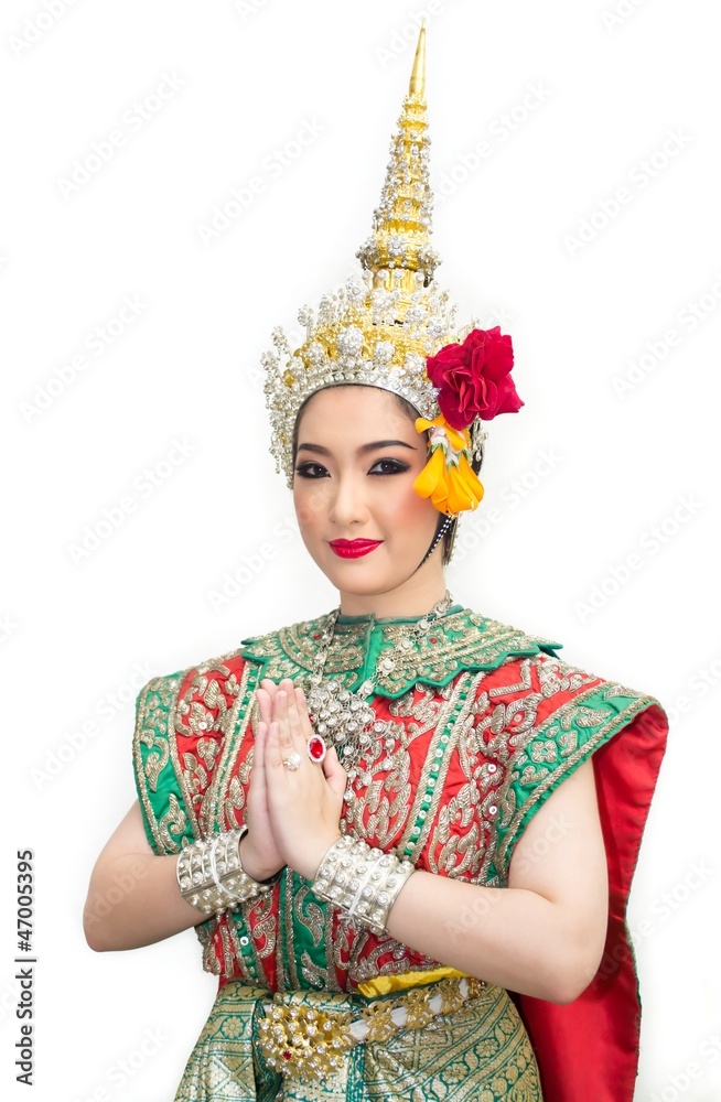 beautiful asian women in traditional costume of thailand southea
