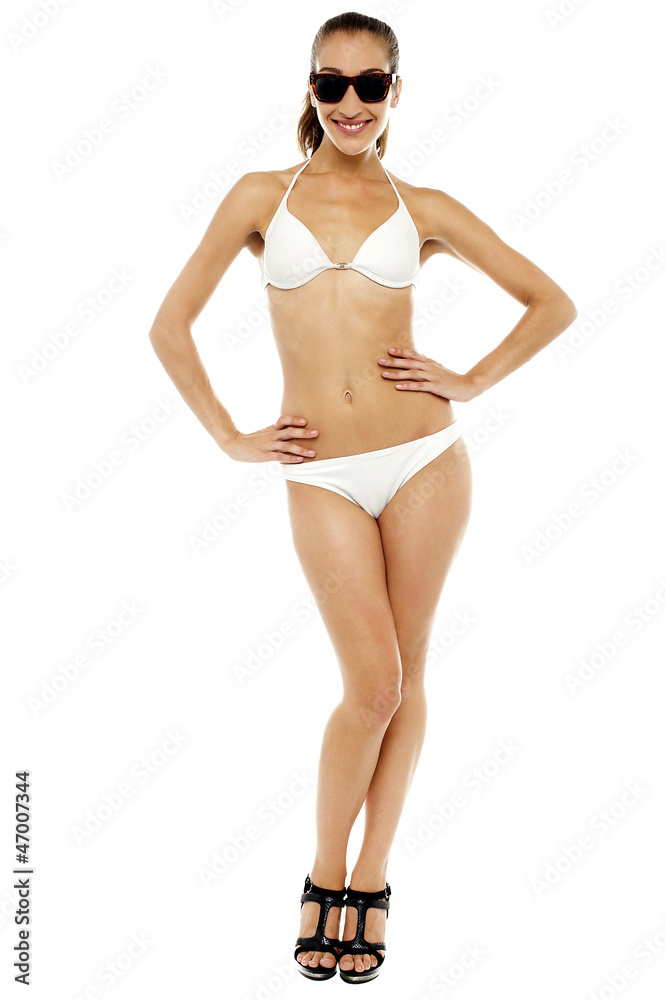 Beautiful fashionable woman in white lingerie Beautiful fashionable woman in white lingerie