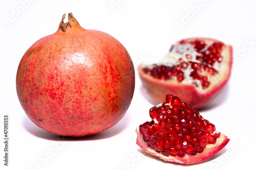 Pomegranate with slice
