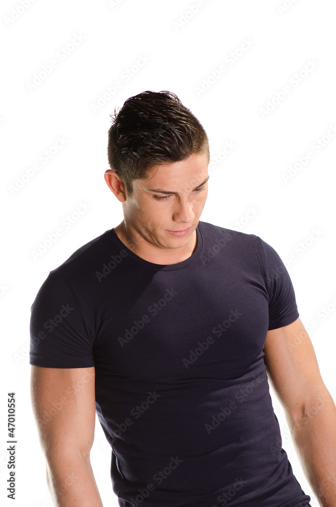 Muscular man in black clothes Muscular man in black clothes