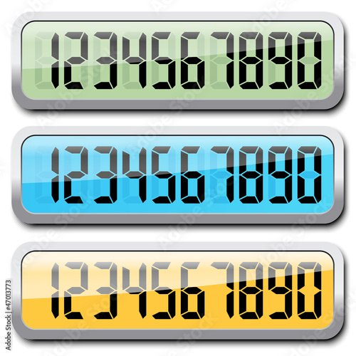 Set of digital numbers
