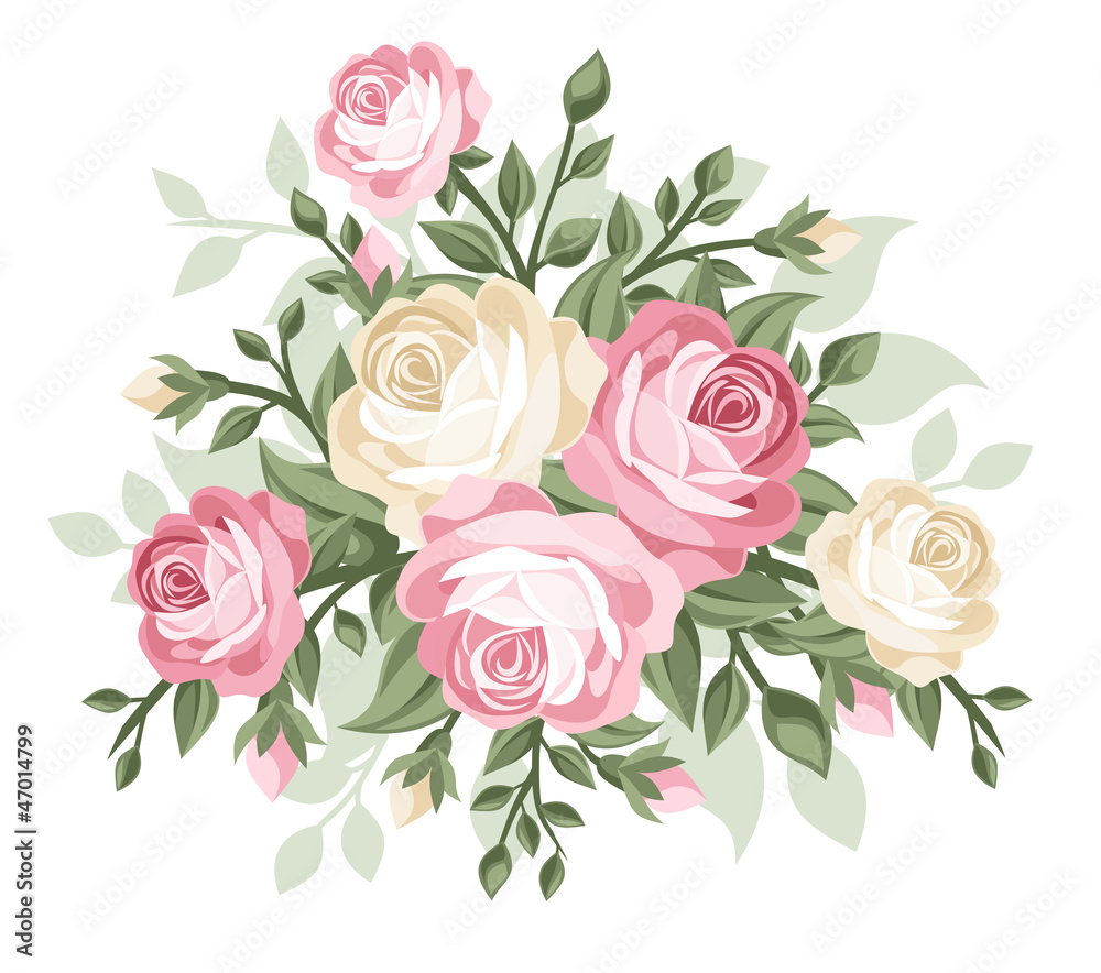 Vector illustration of vintage roses.