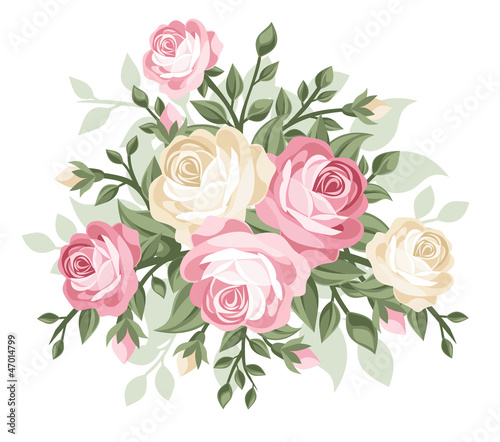 Vector illustration of vintage roses.