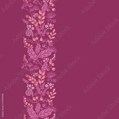 Vector autumn garden vertical seamless pattern ornament with