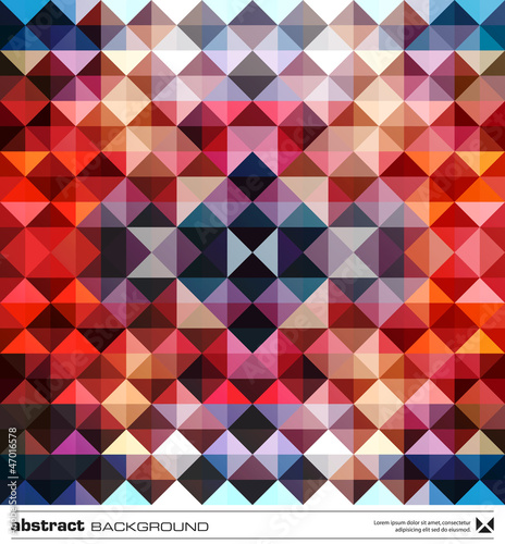 Abstract colorful triangles background. Vector.