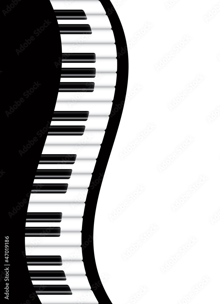 Naklejka premium PianoBorderWavyV
