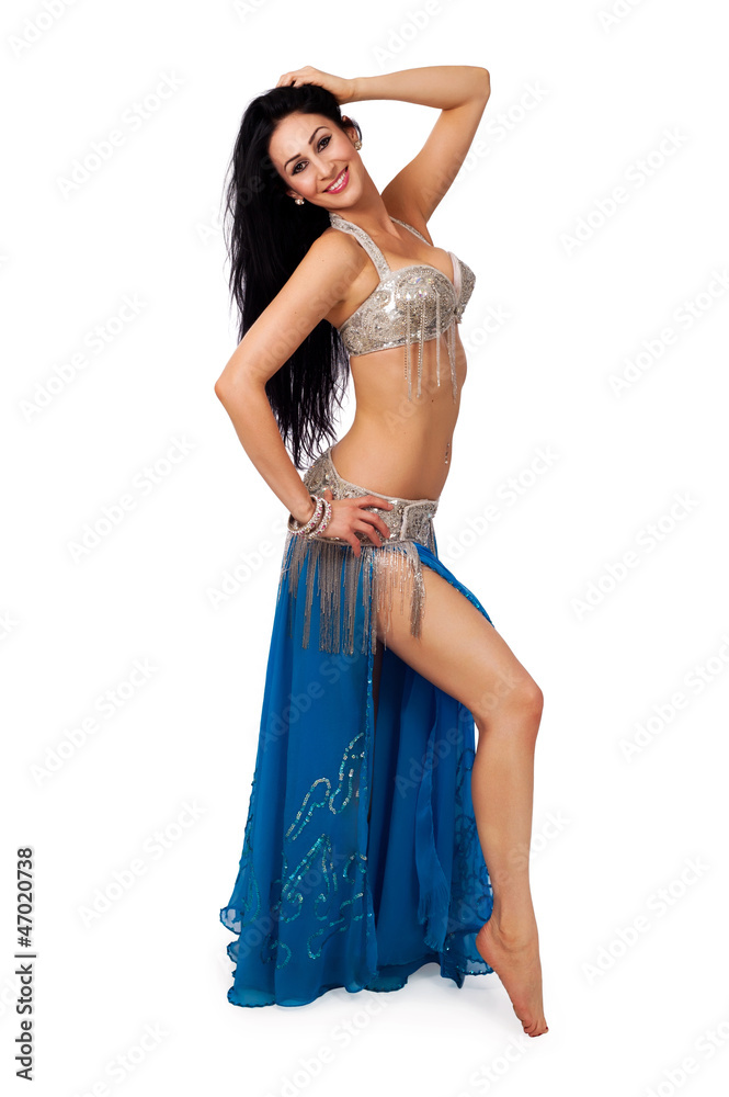 Beautiful Belly dancer in Blue Costume Beautiful Belly dancer in Blue Costume