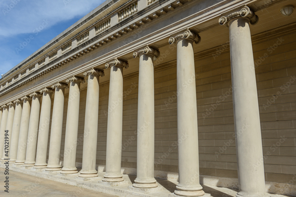 Stone Foundation Pillars in a Row Stone Foundation Pillars in a Row