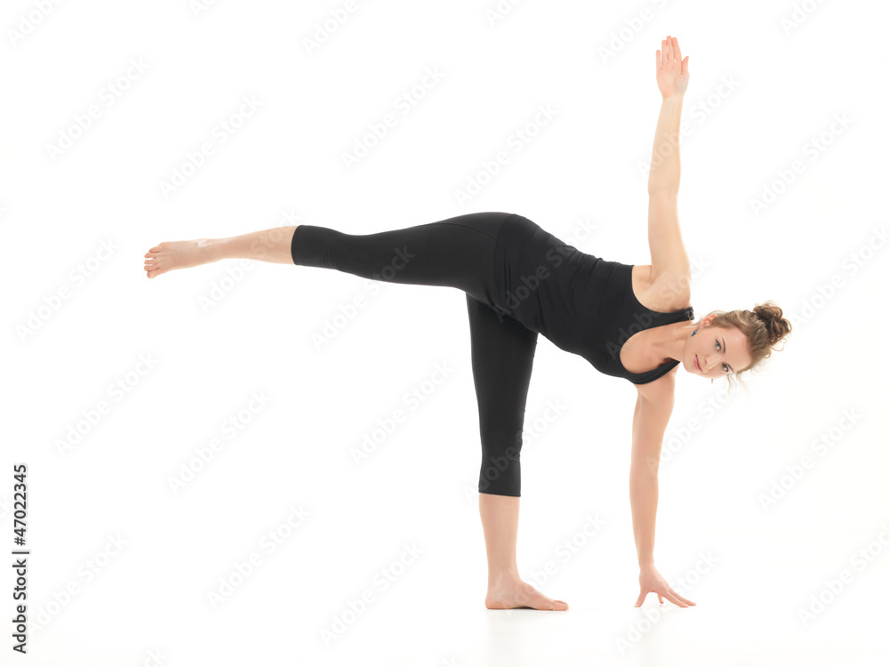 young attractive woman in yoga pose